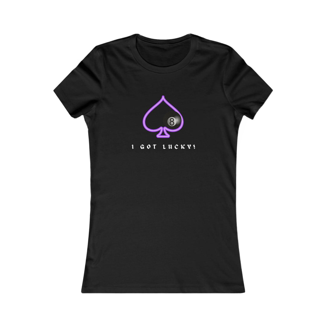 I Got Lucky - 8 Ball Billiards - Women's Fitted Tee - BFLY BILLIARDS