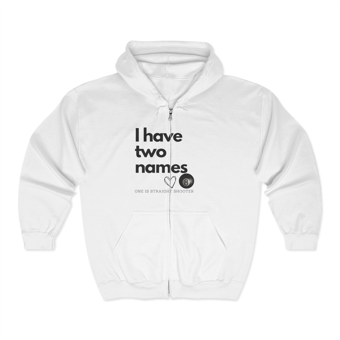 I have Two Names - 8 Ball - Full Zip Hoodie - BFLY BILLIARDS