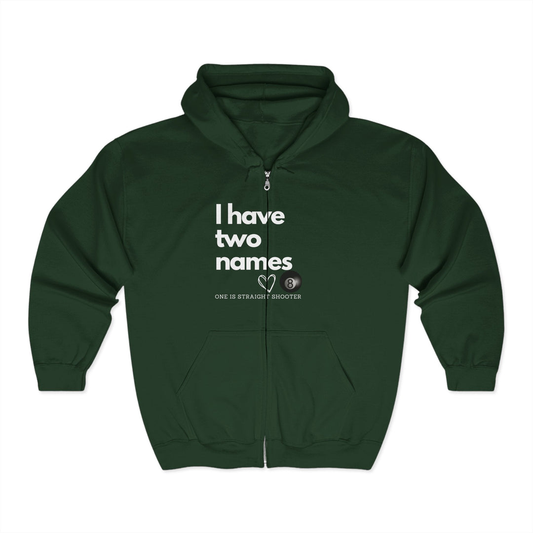 I have Two Names - 8 Ball - Full Zip Hoodie - BFLY BILLIARDS