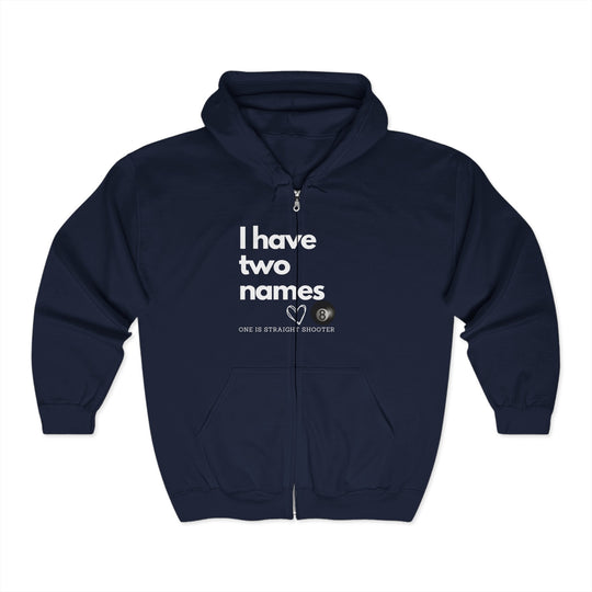 I have Two Names - 8 Ball - Full Zip Hoodie - BFLY BILLIARDS