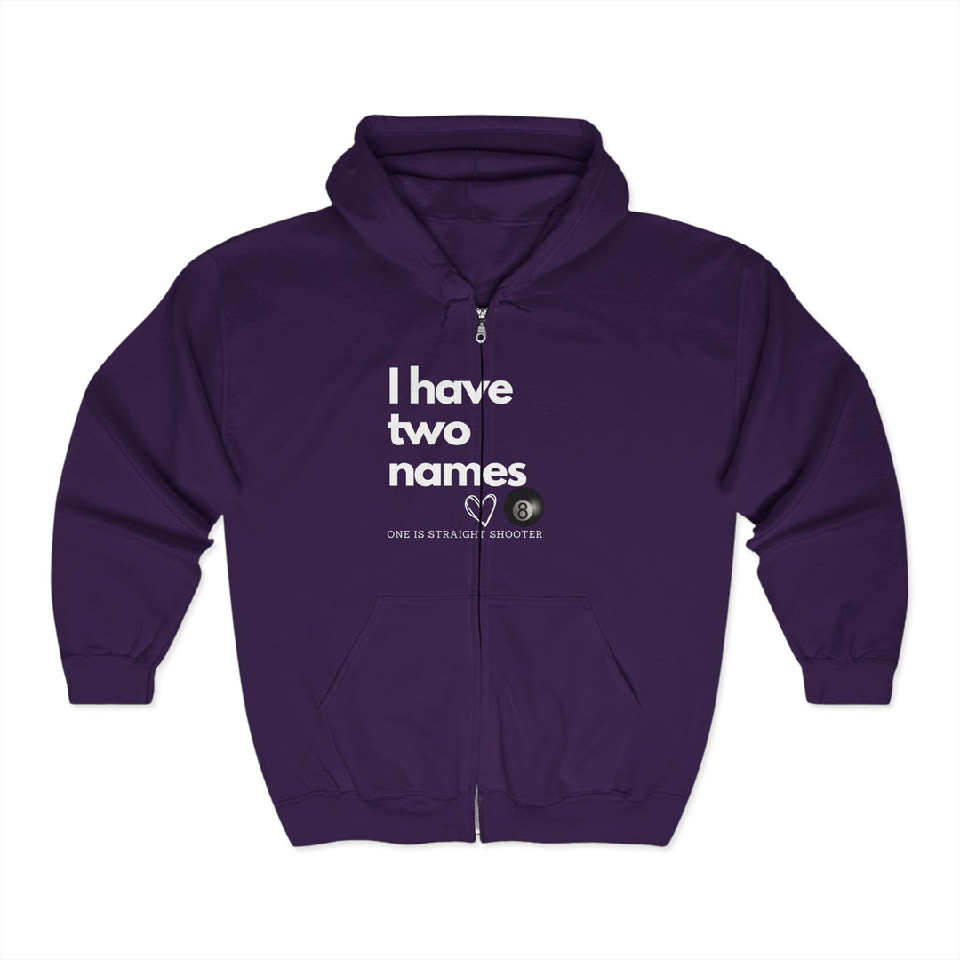 I have Two Names - 8 Ball - Full Zip Hoodie - BFLY BILLIARDS