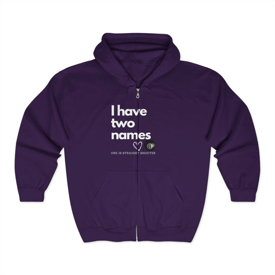 I have Two Names - 8 Ball - Full Zip Hoodie - BFLY BILLIARDS