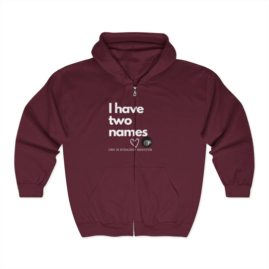 I have Two Names - 8 Ball - Full Zip Hoodie - BFLY BILLIARDS