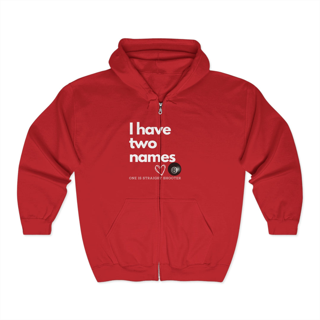 I have Two Names - 8 Ball - Full Zip Hoodie - BFLY BILLIARDS