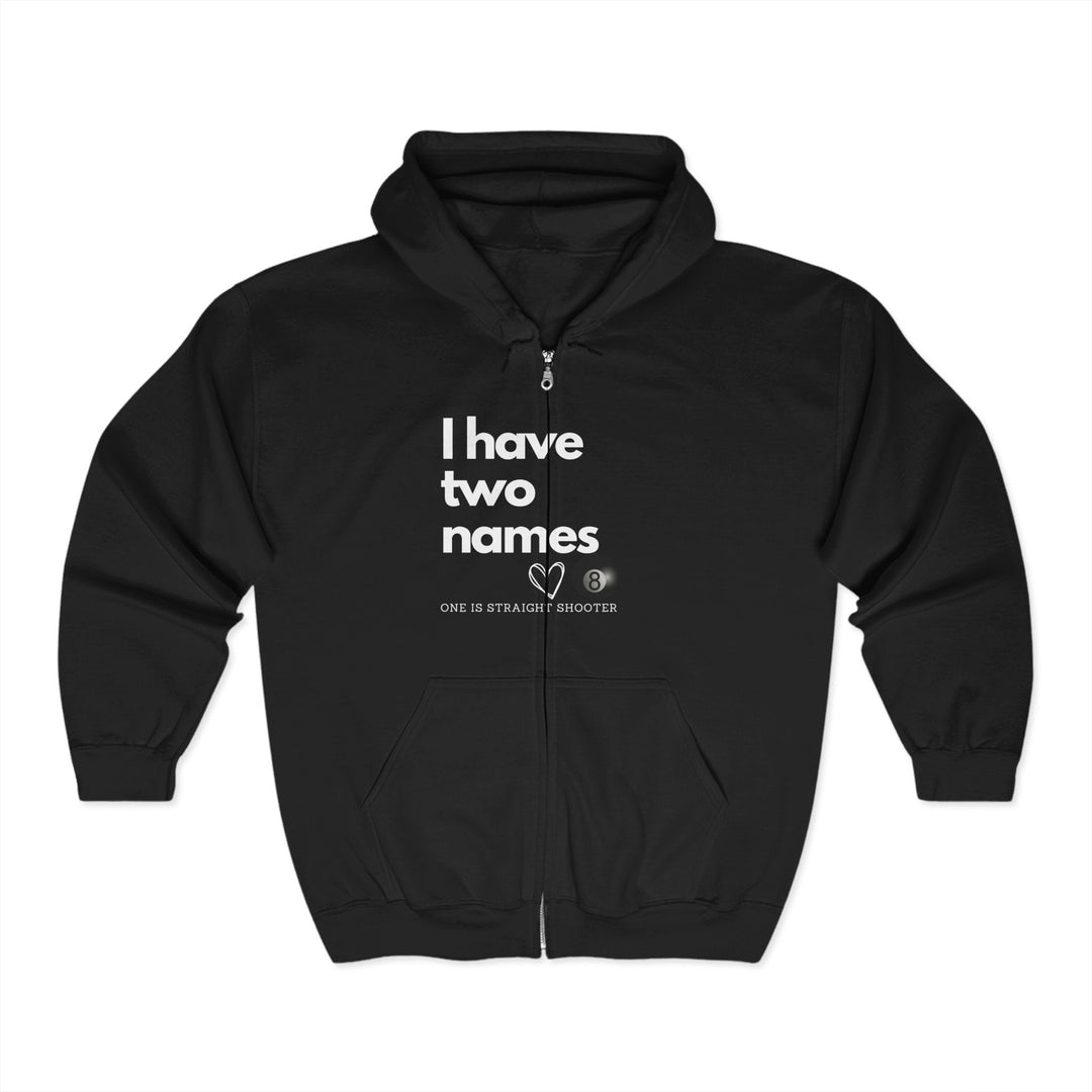 I have Two Names - 8 Ball - Full Zip Hoodie - BFLY BILLIARDS