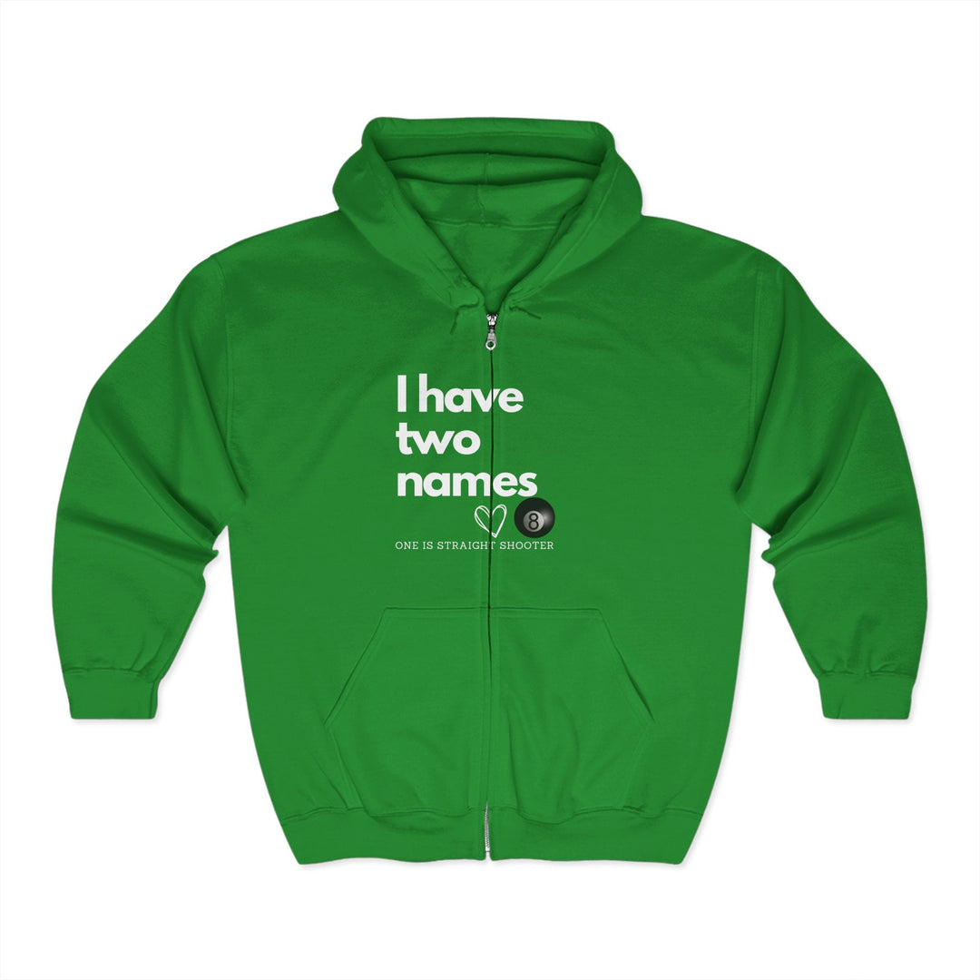 I have Two Names - 8 Ball - Full Zip Hoodie - BFLY BILLIARDS