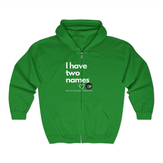 I have Two Names - 8 Ball - Full Zip Hoodie - BFLY BILLIARDS