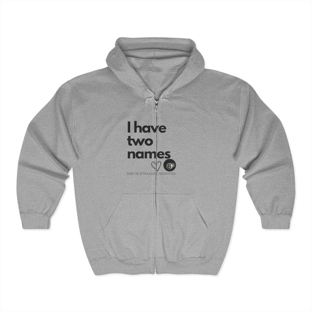 I have Two Names - 8 Ball - Full Zip Hoodie - BFLY BILLIARDS