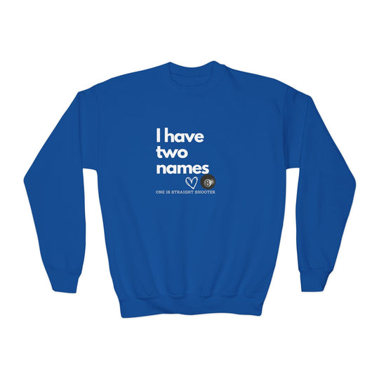 I have Two Names - 8 Ball - Unisex Youth Crewneck Sweatshirt - BFLY BILLIARDS