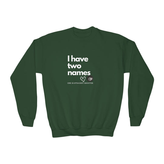 I have Two Names - 8 Ball - Unisex Youth Crewneck Sweatshirt - BFLY BILLIARDS