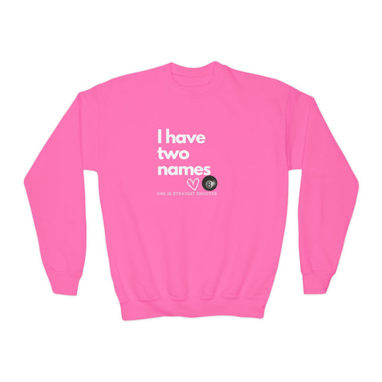 I have Two Names - 8 Ball - Unisex Youth Crewneck Sweatshirt - BFLY BILLIARDS