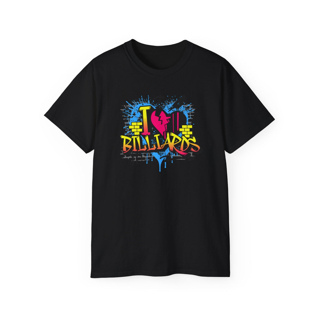 I Love Billiards Graffiti - Unisex Cotton T-Shirt - BFLY BILLIARDS