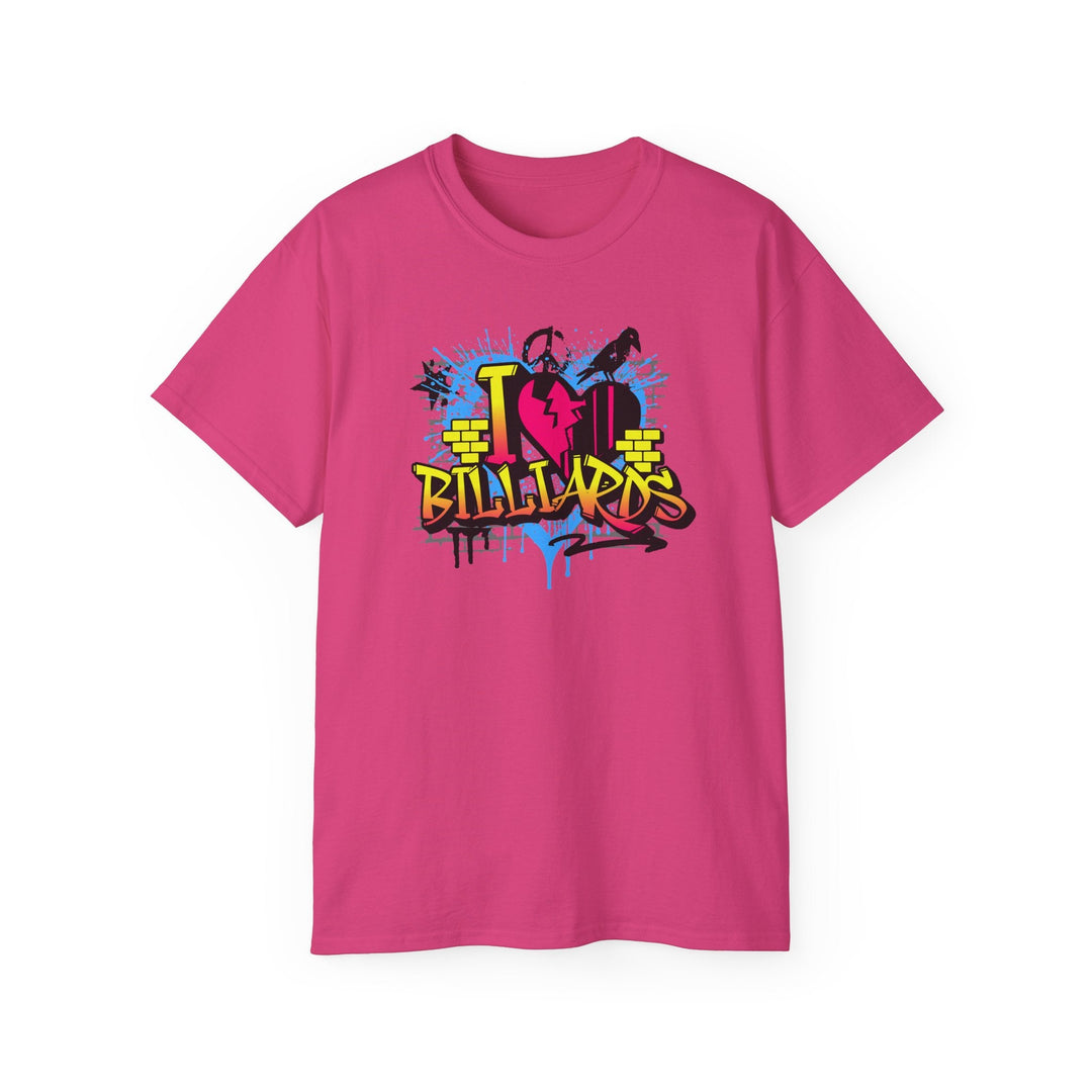 I Love Billiards Graffiti - Unisex Cotton T-Shirt - BFLY BILLIARDS