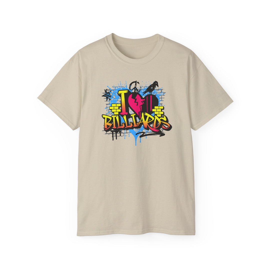 I Love Billiards Graffiti - Unisex Cotton T-Shirt - BFLY BILLIARDS