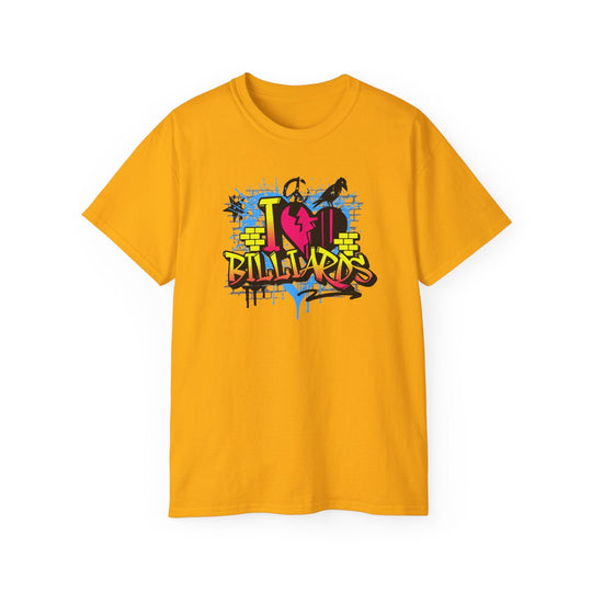 I Love Billiards Graffiti - Unisex Cotton T-Shirt - BFLY BILLIARDS