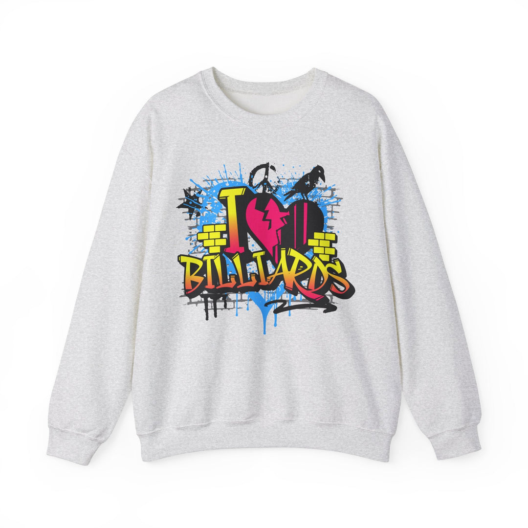 I Love Billiards Graffiti - Unisex Crewneck Sweatshirt - BFLY BILLIARDS