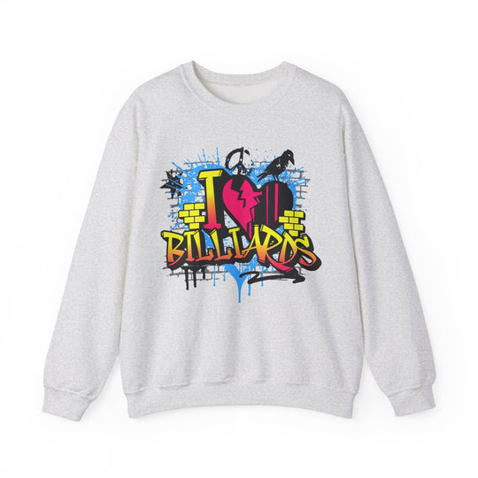 I Love Billiards Graffiti - Unisex Crewneck Sweatshirt - BFLY BILLIARDS