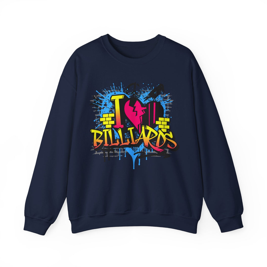 I Love Billiards Graffiti - Unisex Crewneck Sweatshirt - BFLY BILLIARDS