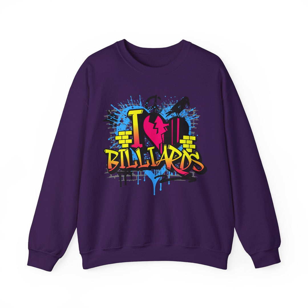 I Love Billiards Graffiti - Unisex Crewneck Sweatshirt - BFLY BILLIARDS