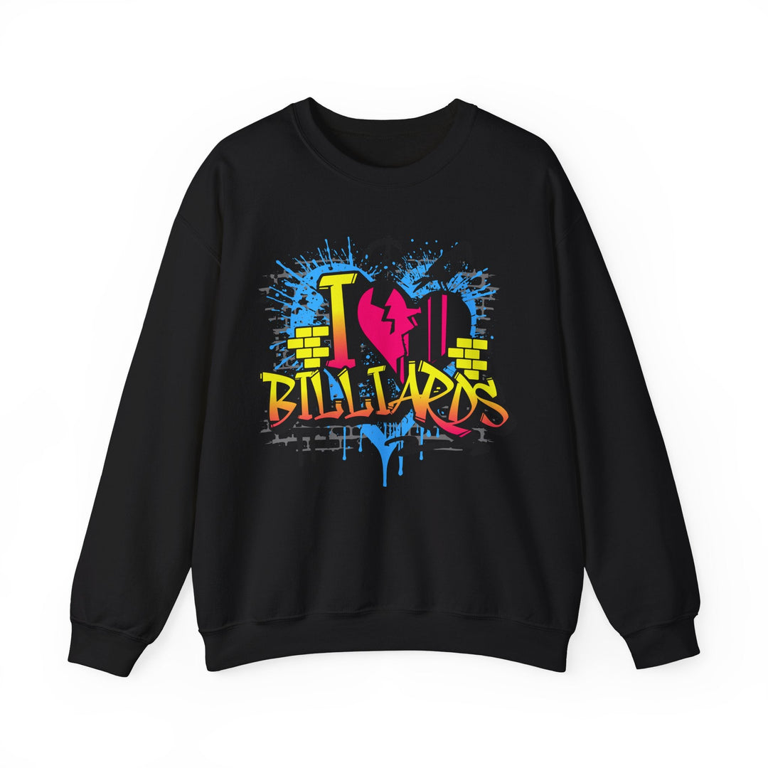 I Love Billiards Graffiti - Unisex Crewneck Sweatshirt - BFLY BILLIARDS