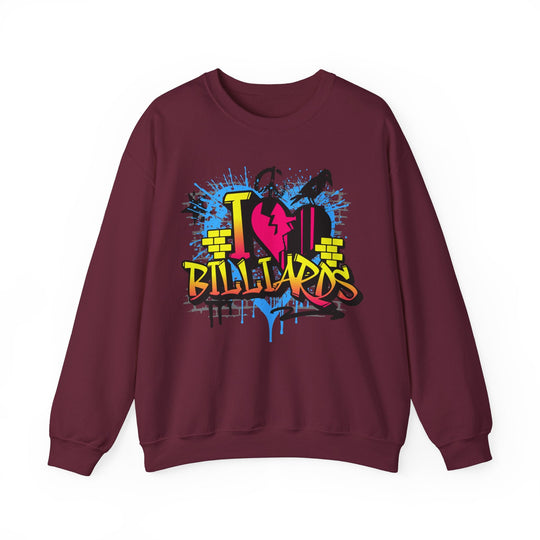I Love Billiards Graffiti - Unisex Crewneck Sweatshirt - BFLY BILLIARDS