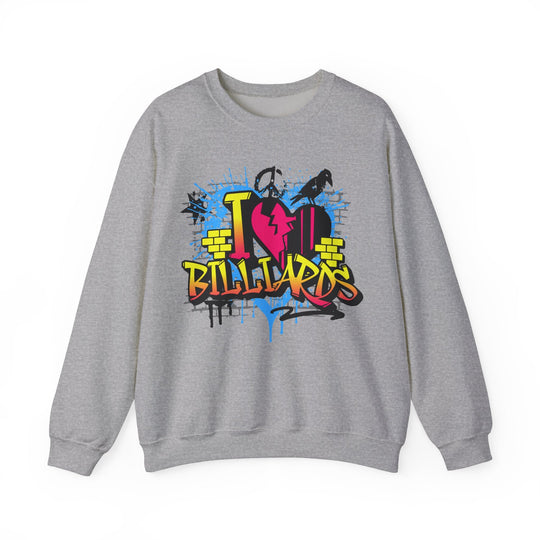 I Love Billiards Graffiti - Unisex Crewneck Sweatshirt - BFLY BILLIARDS