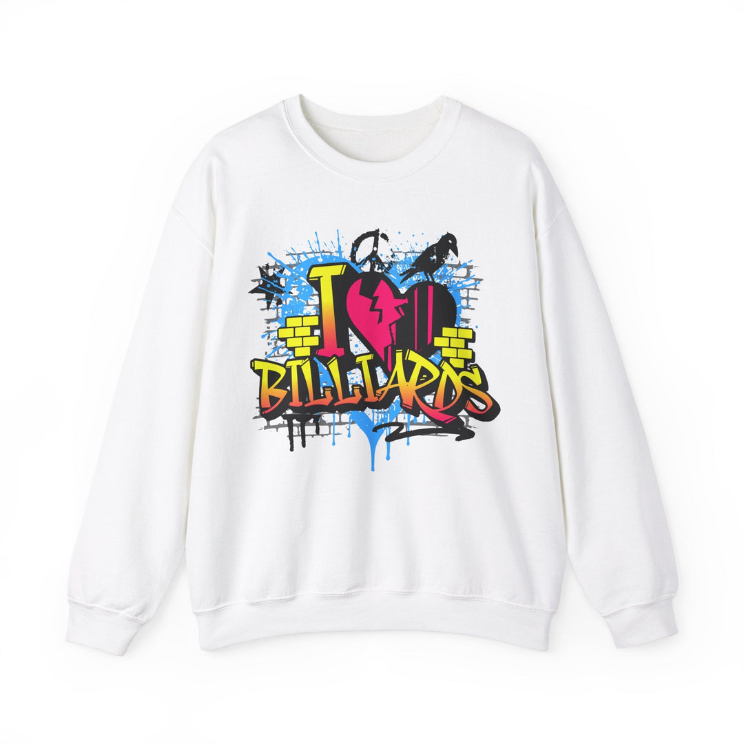 I Love Billiards Graffiti - Unisex Crewneck Sweatshirt - BFLY BILLIARDS