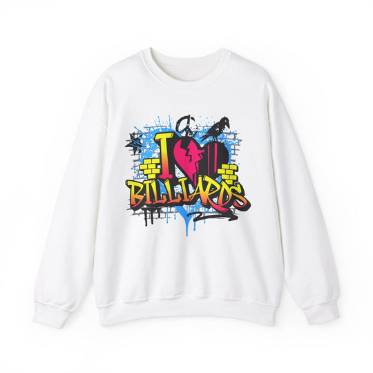 I Love Billiards Graffiti - Unisex Crewneck Sweatshirt - BFLY BILLIARDS