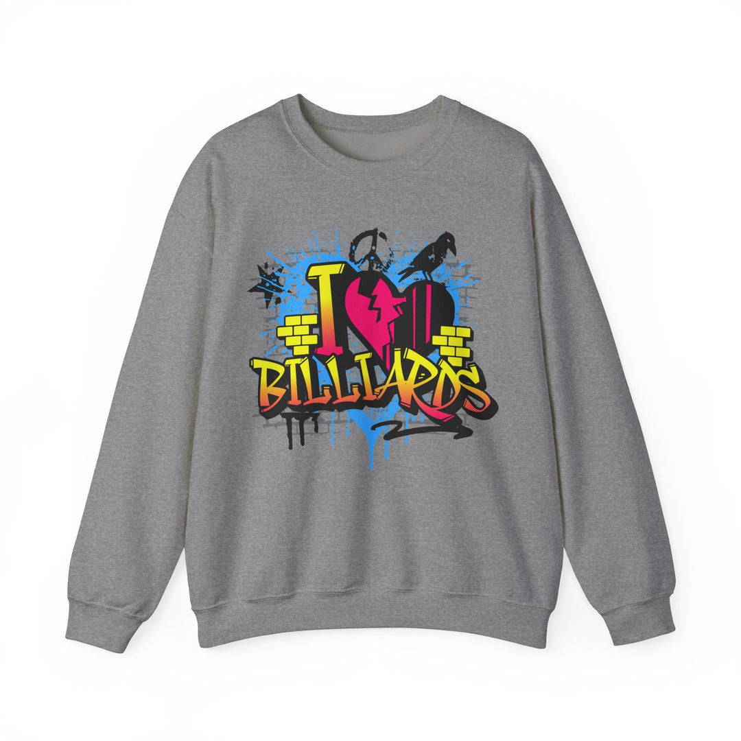 I Love Billiards Graffiti - Unisex Crewneck Sweatshirt - BFLY BILLIARDS