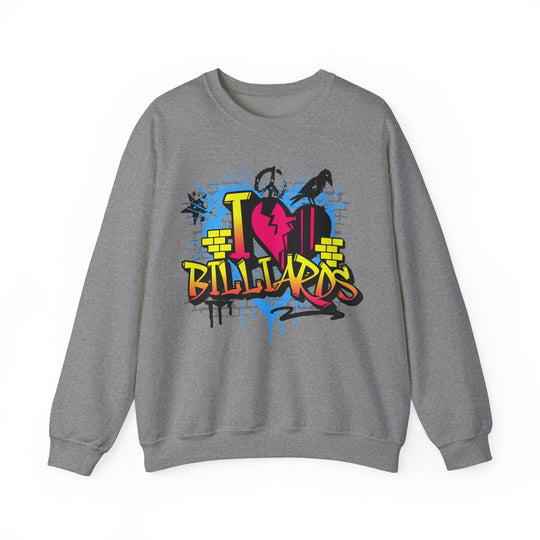 I Love Billiards Graffiti - Unisex Crewneck Sweatshirt - BFLY BILLIARDS