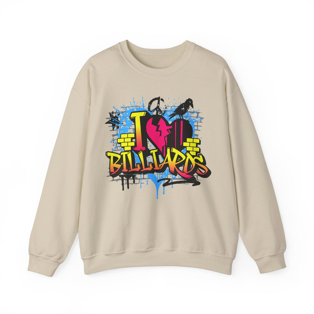I Love Billiards Graffiti - Unisex Crewneck Sweatshirt - BFLY BILLIARDS