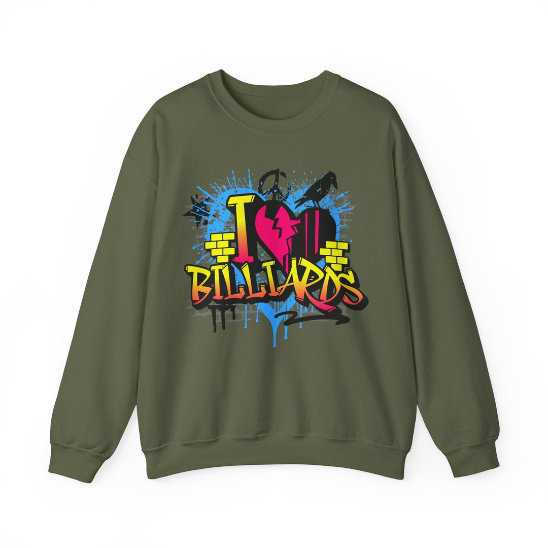 I Love Billiards Graffiti - Unisex Crewneck Sweatshirt - BFLY BILLIARDS