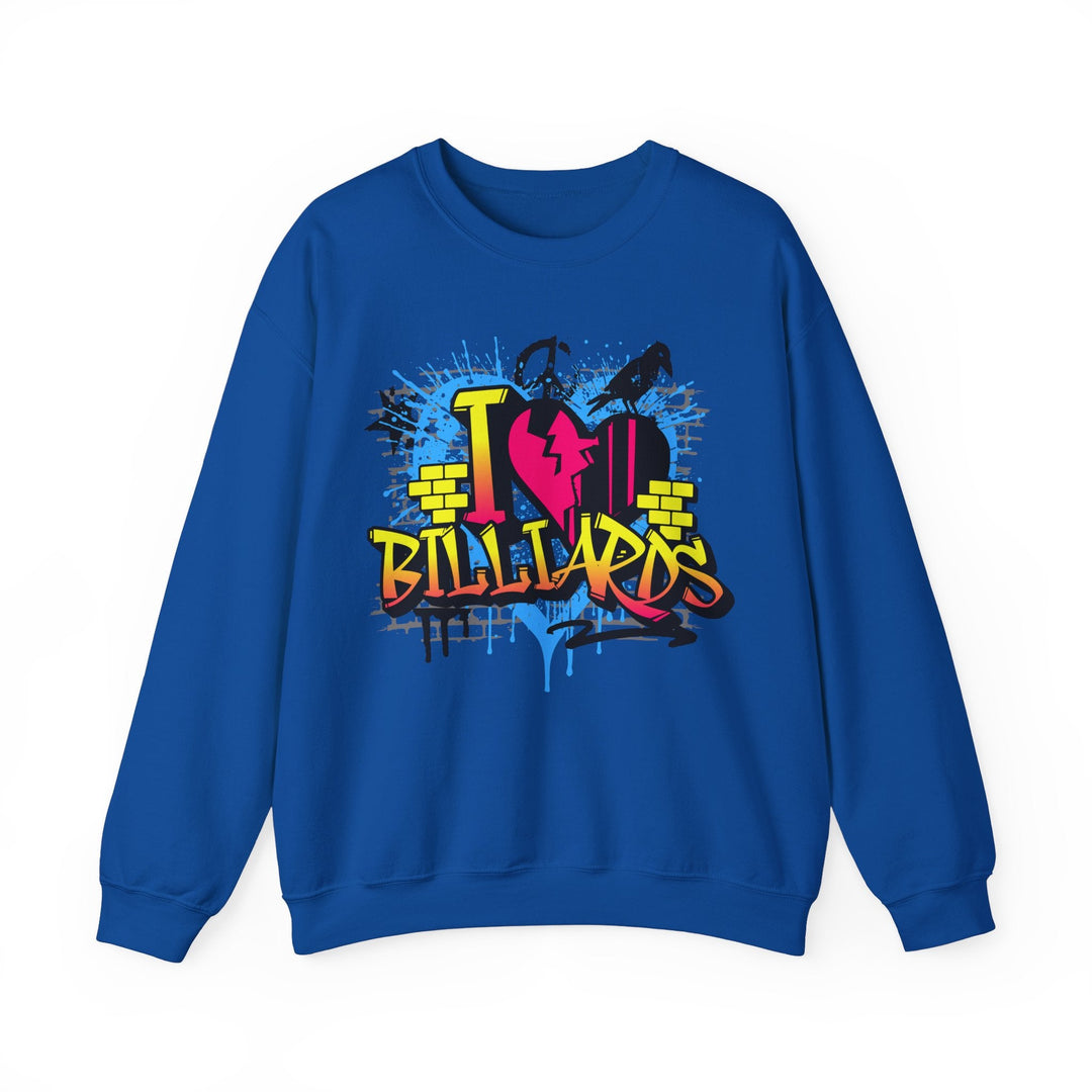 I Love Billiards Graffiti - Unisex Crewneck Sweatshirt - BFLY BILLIARDS