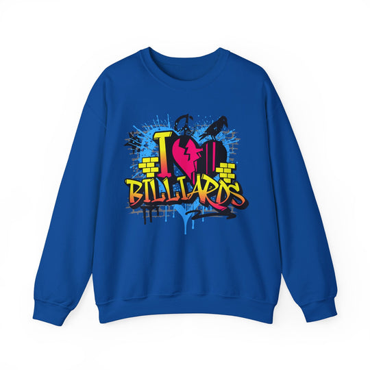 I Love Billiards Graffiti - Unisex Crewneck Sweatshirt - BFLY BILLIARDS