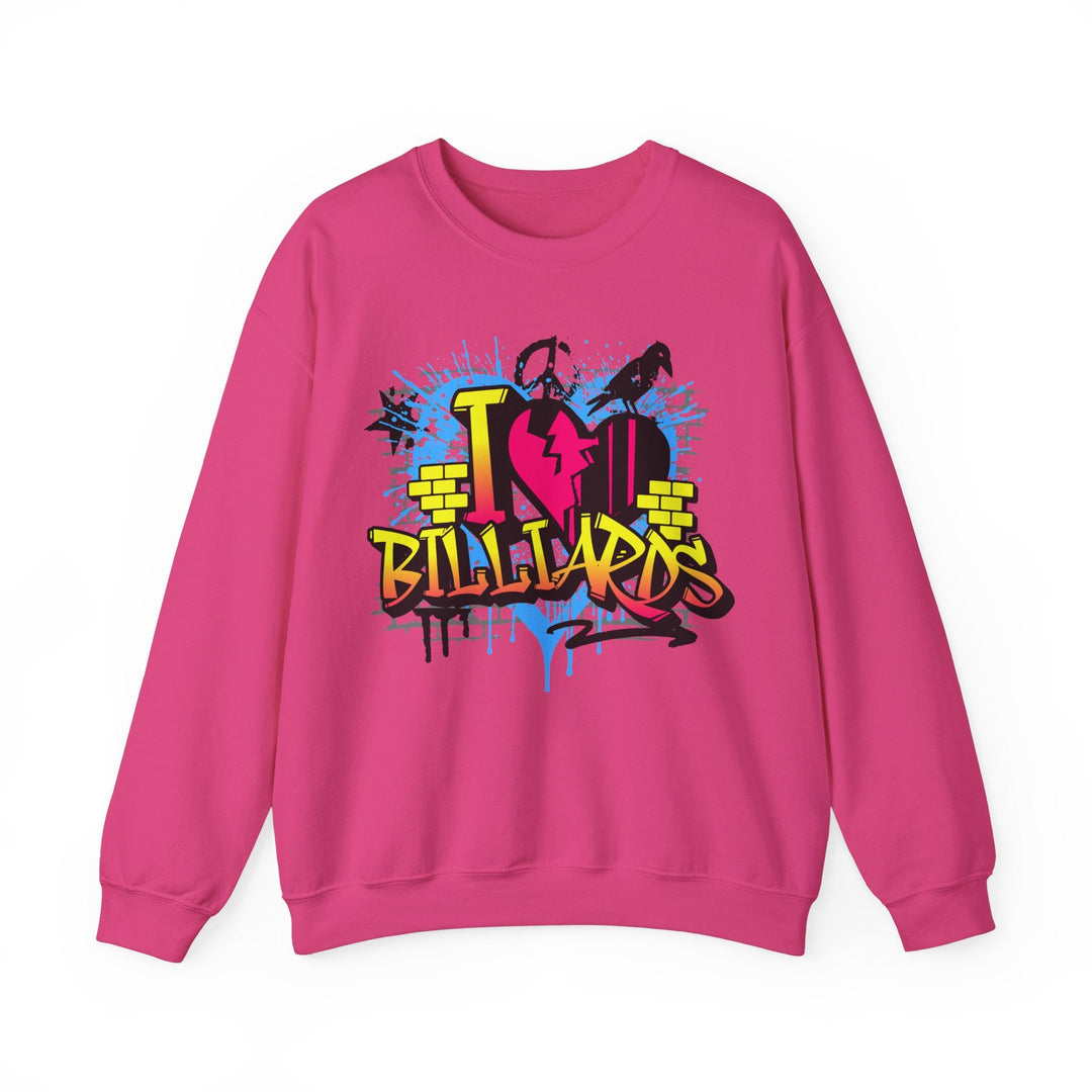 I Love Billiards Graffiti - Unisex Crewneck Sweatshirt - BFLY BILLIARDS