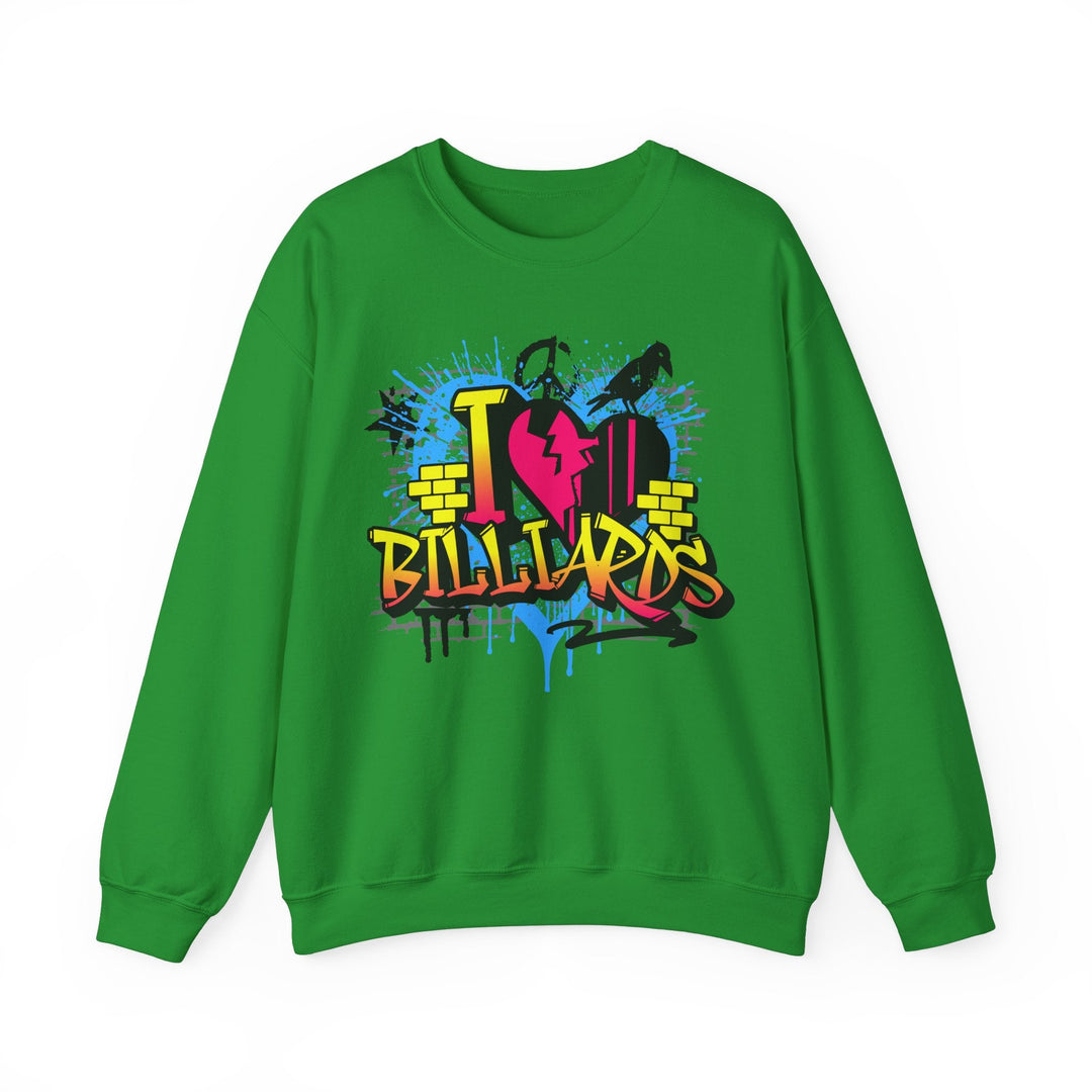 I Love Billiards Graffiti - Unisex Crewneck Sweatshirt - BFLY BILLIARDS