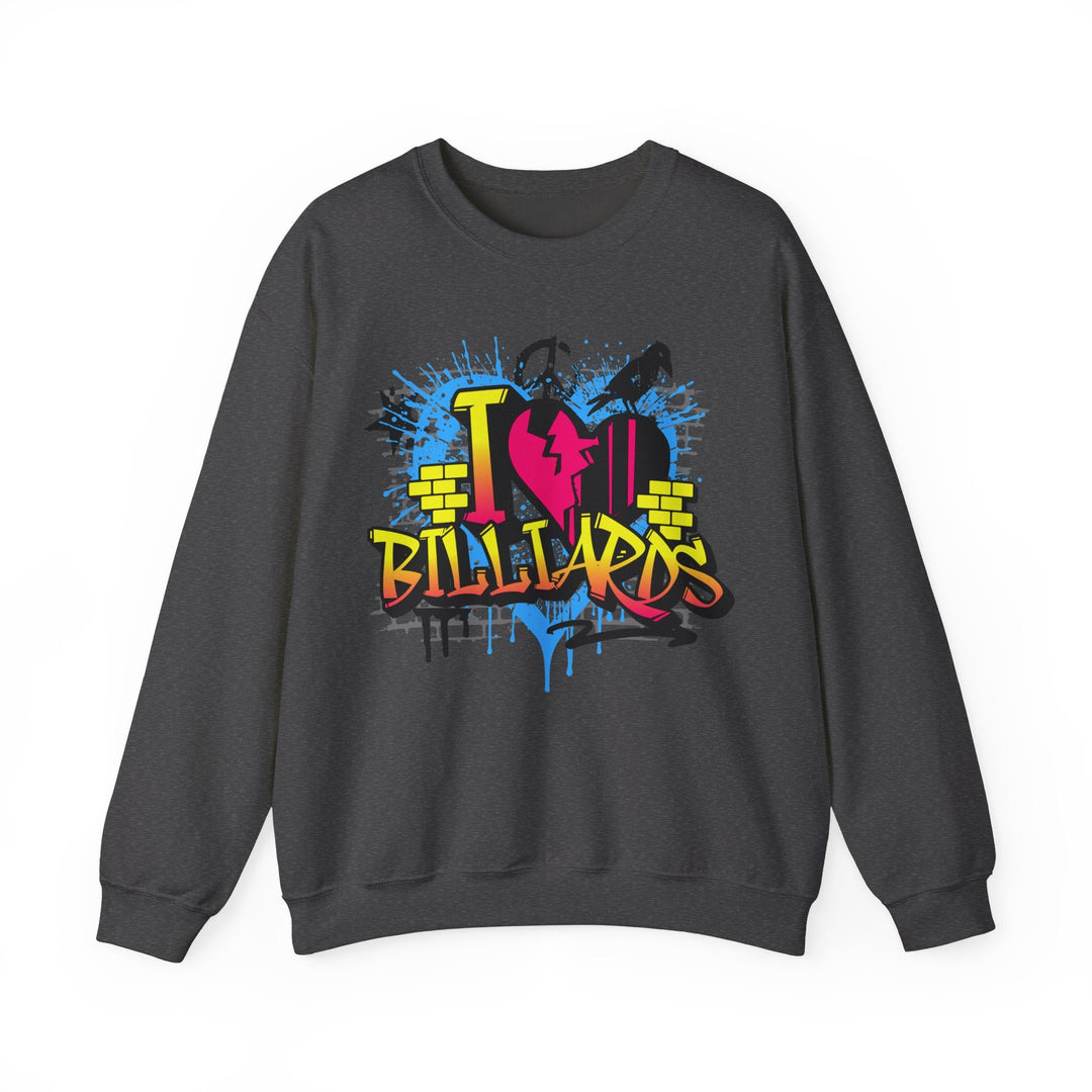 I Love Billiards Graffiti - Unisex Crewneck Sweatshirt - BFLY BILLIARDS