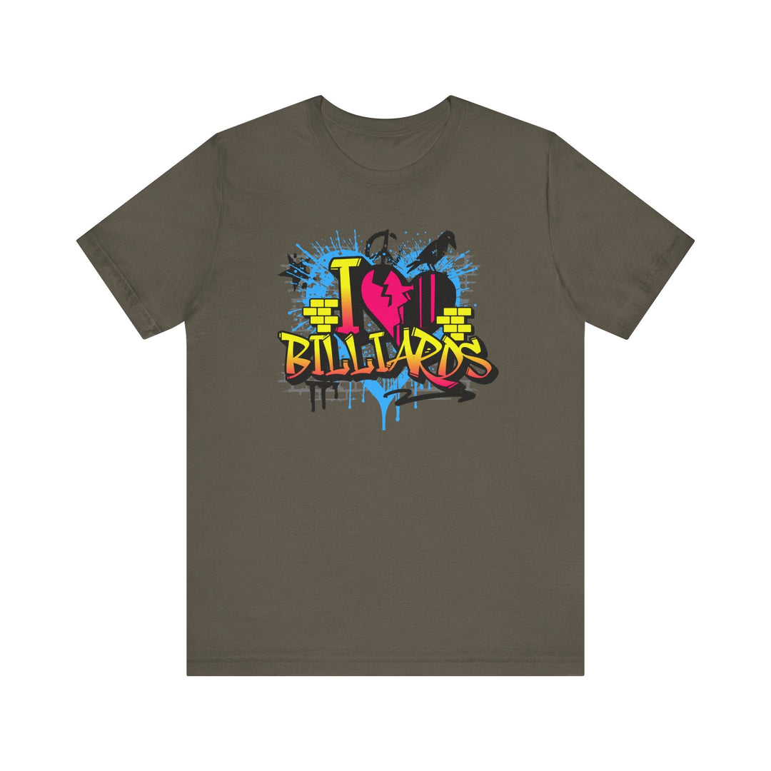 I Love Billiards Graffiti - Unisex Softstyle Tee - BFLY BILLIARDS