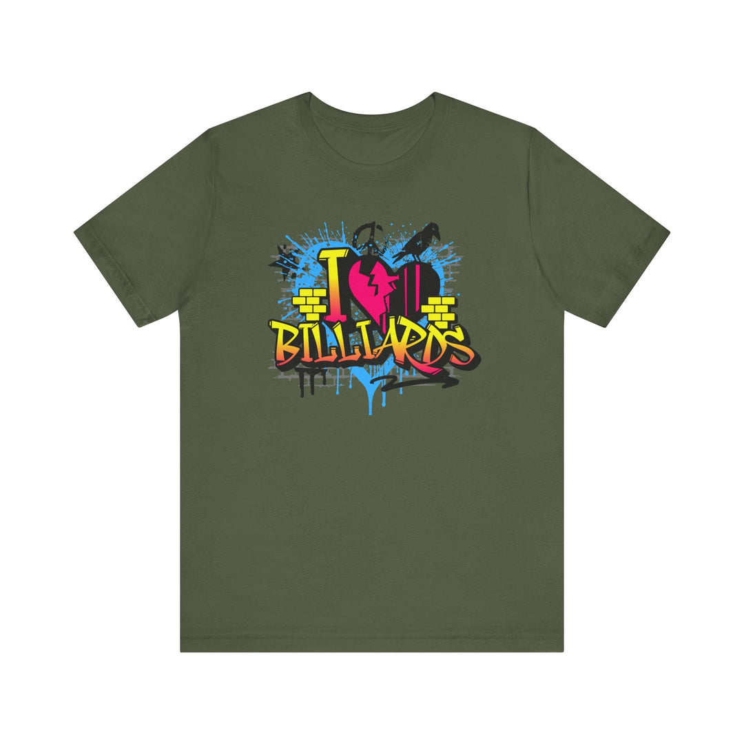I Love Billiards Graffiti - Unisex Softstyle Tee - BFLY BILLIARDS
