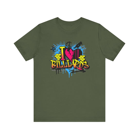 I Love Billiards Graffiti - Unisex Softstyle Tee - BFLY BILLIARDS