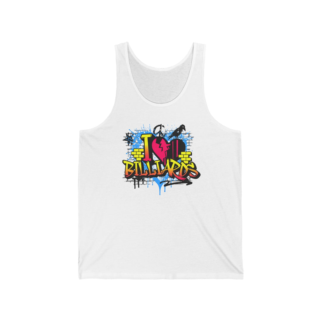 I Love Billiards Graffiti - Unisex Tank Top - BFLY BILLIARDS