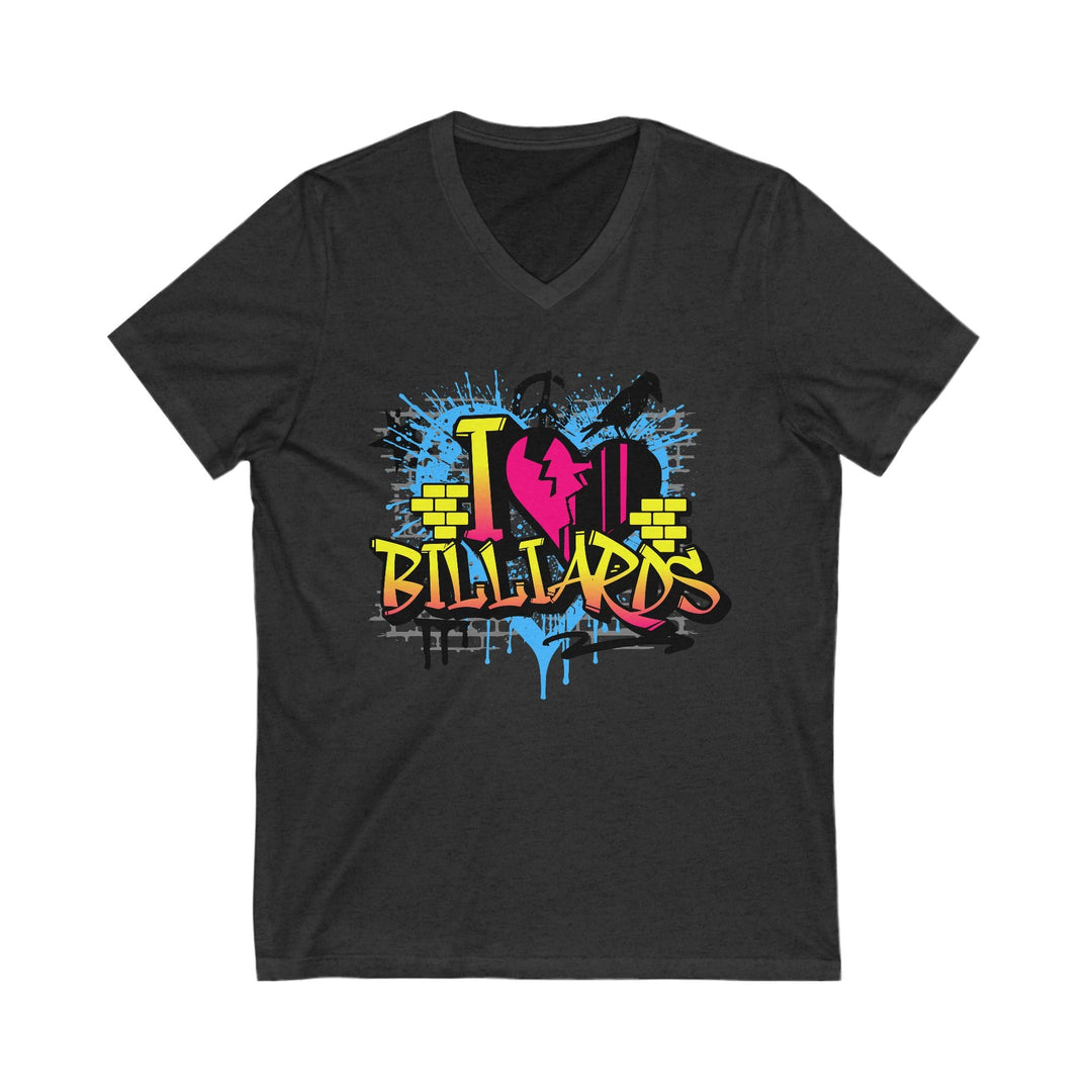 I Love Billiards Graffiti - Unisex V - Neck Tee - BFLY BILLIARDS