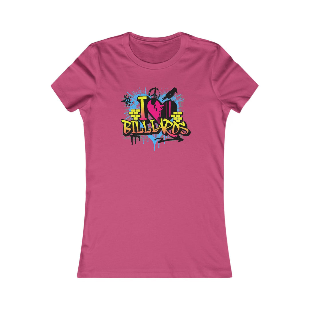 I Love Billiards Graffiti - Women's Fitted Tee - BFLY BILLIARDS