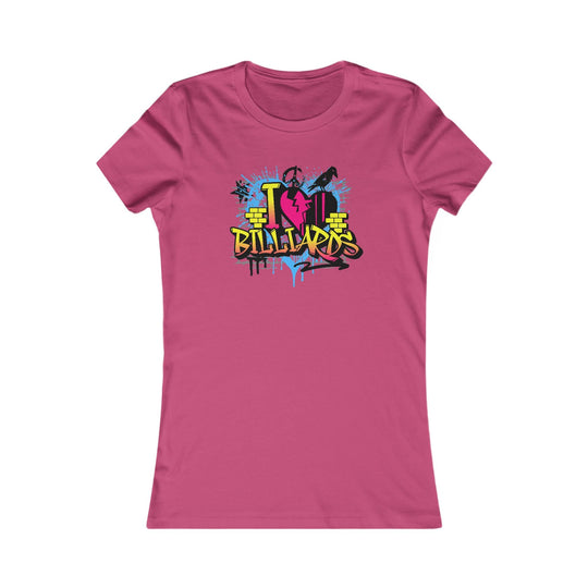 I Love Billiards Graffiti - Women's Fitted Tee - BFLY BILLIARDS