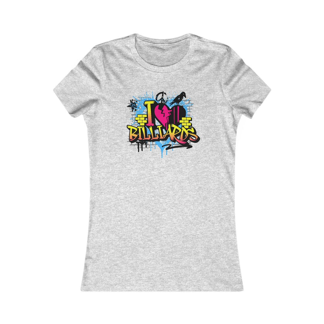 I Love Billiards Graffiti - Women's Fitted Tee - BFLY BILLIARDS