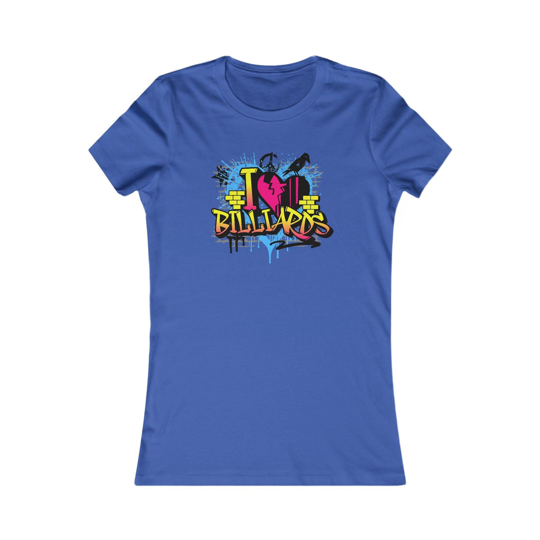 I Love Billiards Graffiti - Women's Fitted Tee - BFLY BILLIARDS