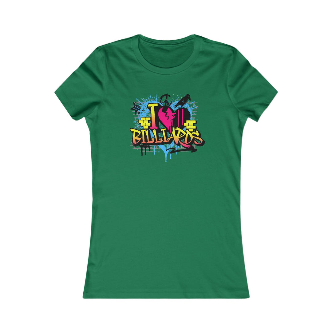 I Love Billiards Graffiti - Women's Fitted Tee - BFLY BILLIARDS