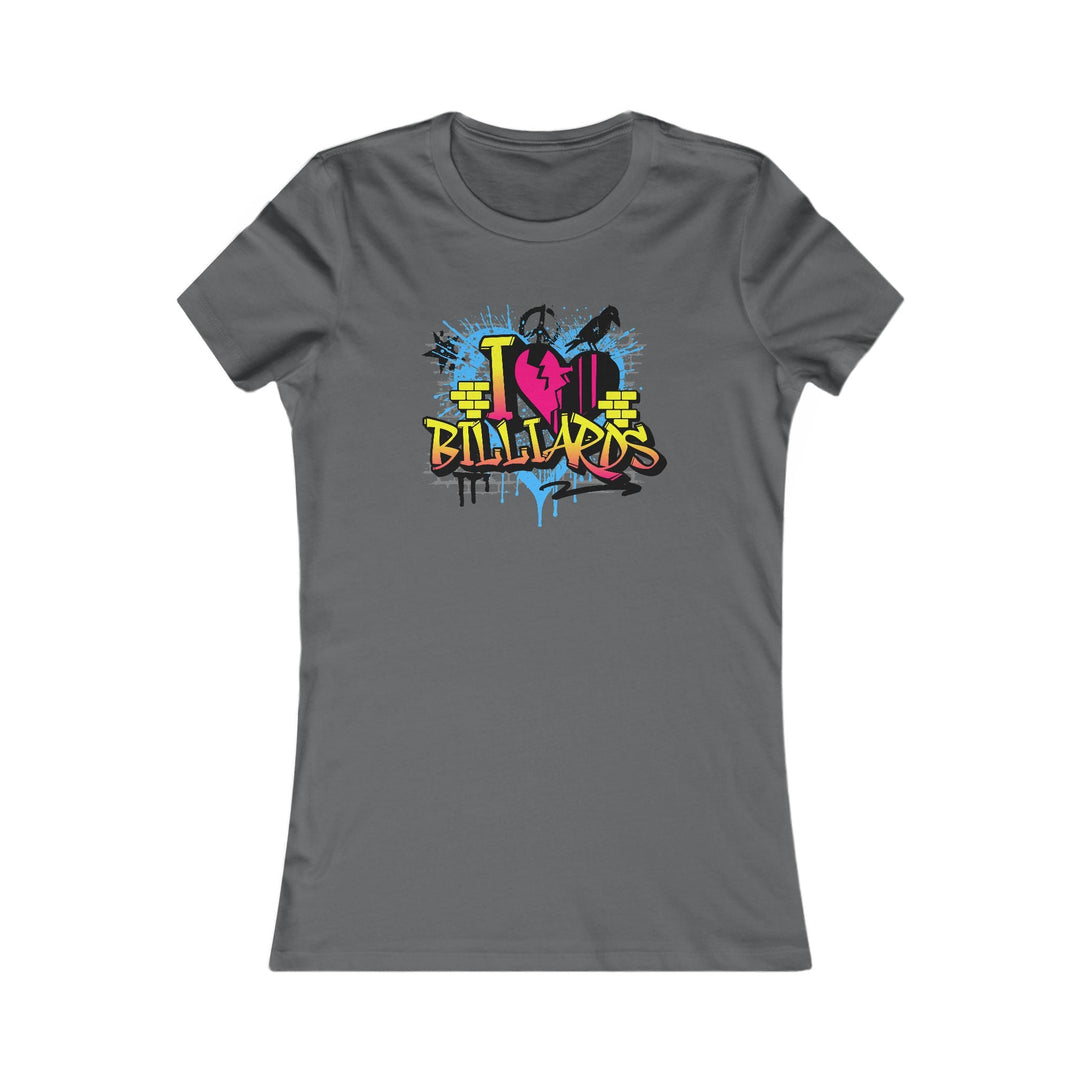 I Love Billiards Graffiti - Women's Fitted Tee - BFLY BILLIARDS
