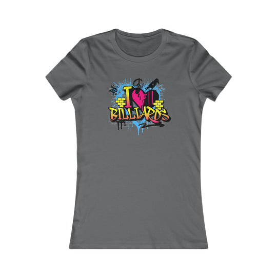I Love Billiards Graffiti - Women's Fitted Tee - BFLY BILLIARDS
