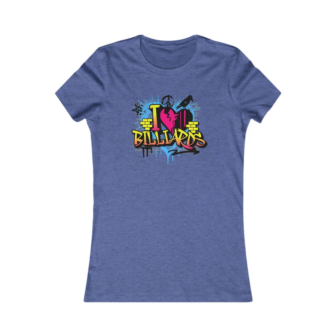 I Love Billiards Graffiti - Women's Fitted Tee - BFLY BILLIARDS